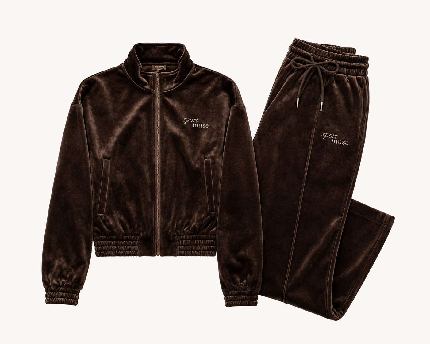Sport Muse Velour Set- Double Espresso