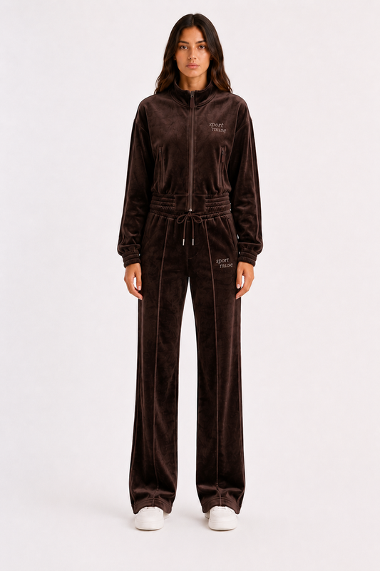 Sport Muse Velour Set- Double Espresso
