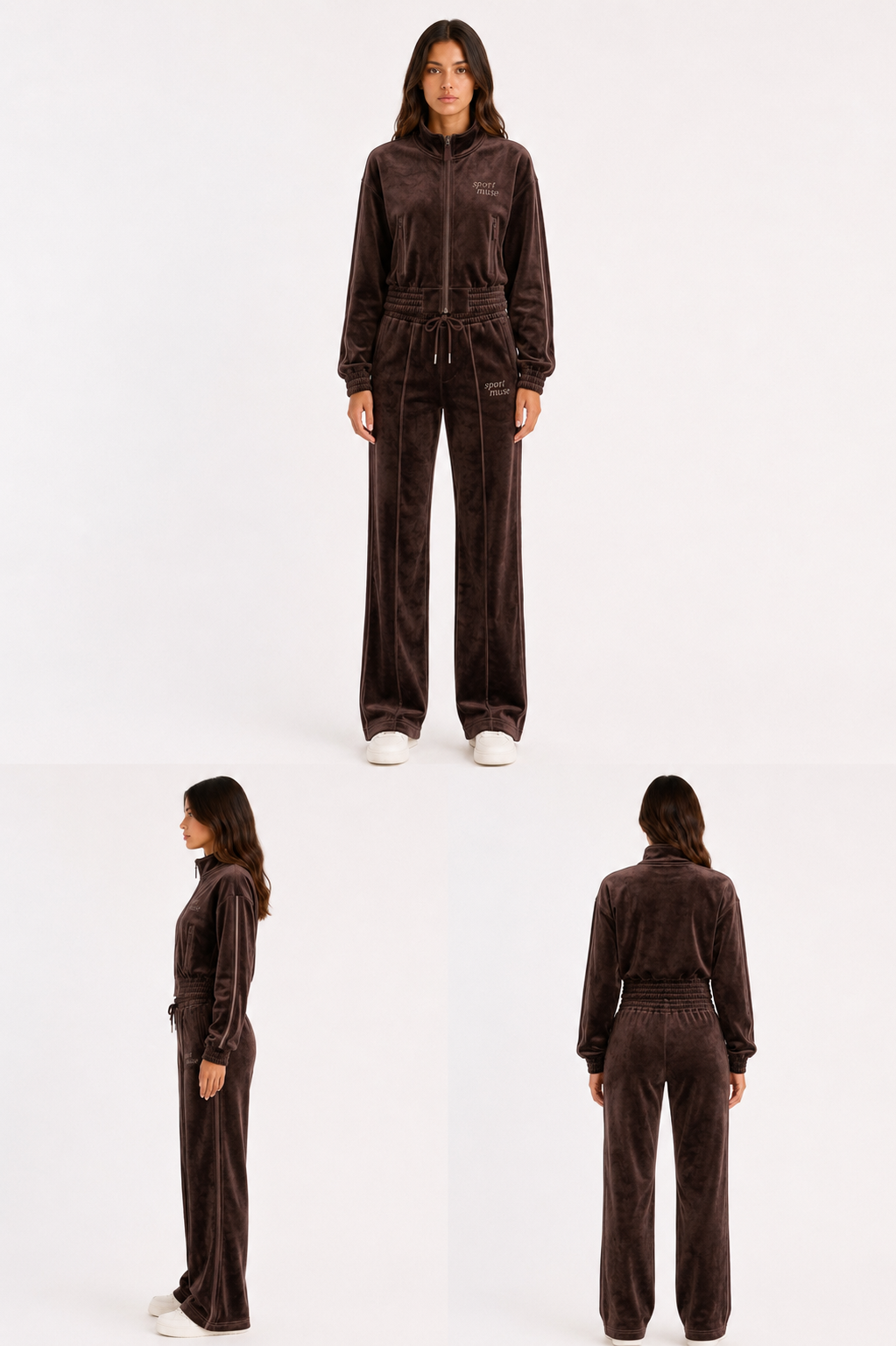 Sport Muse Velour Set - Double Espresso