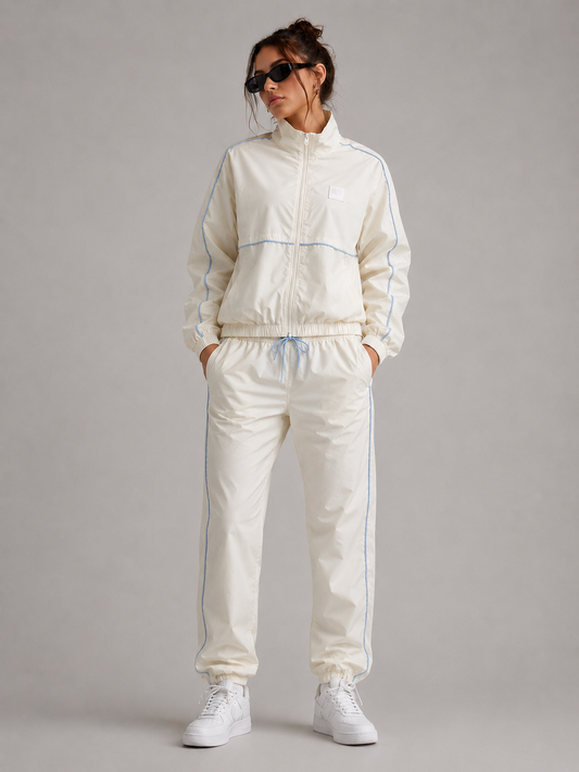 Sport Muse Windbreaker Tracksuit (Jacket and Pants) in Bone