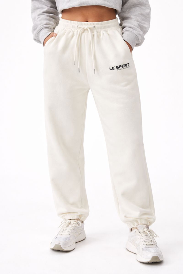 Le Sport Hoodie and Track Pants Set- Vanilla