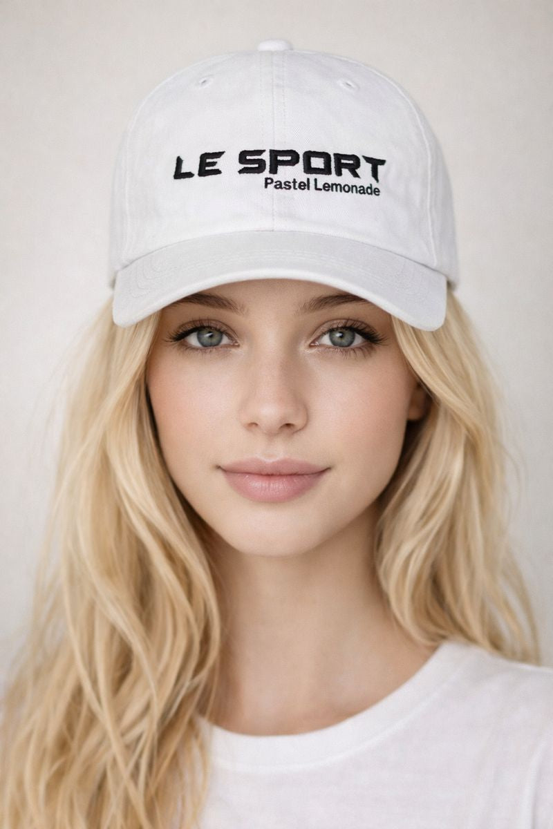 LE SPORT Acid Wash Cap White